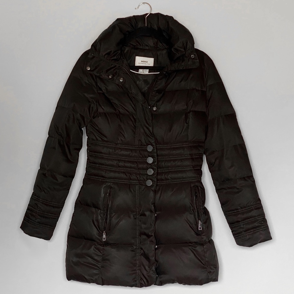 MEXX Long Puffer Down Jacket Coat, Black, XS